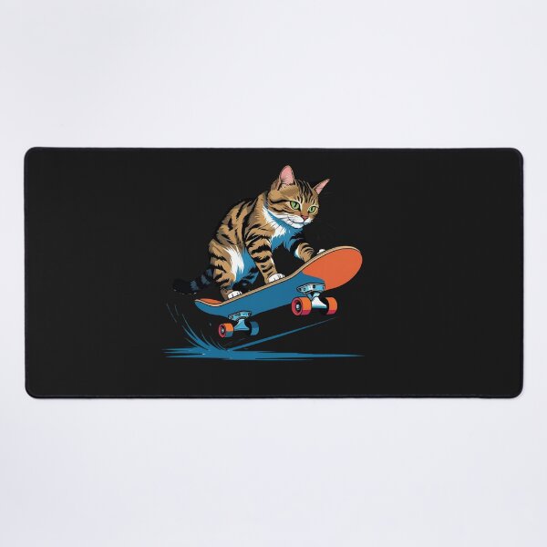Item preview, Cool Cat on Skateboard Doing a Trick – Fun Kawaii Skater Design designed and sold by ColorSplash123.