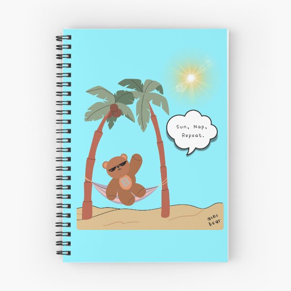 Item preview, Sun, Nap, Repeat – Hammock Bear Summer Print ( Skyblue Background ) designed and sold by mintmono-studio.