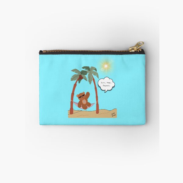 Item preview, Sun, Nap, Repeat – Hammock Bear Summer Print ( Skyblue Background ) designed and sold by mintmono-studio.