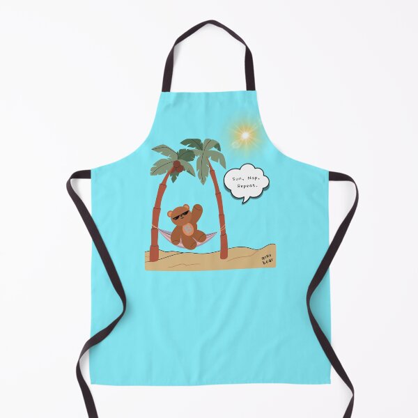 Item preview, Sun, Nap, Repeat – Hammock Bear Summer Print ( Skyblue Background ) designed and sold by mintmono-studio.