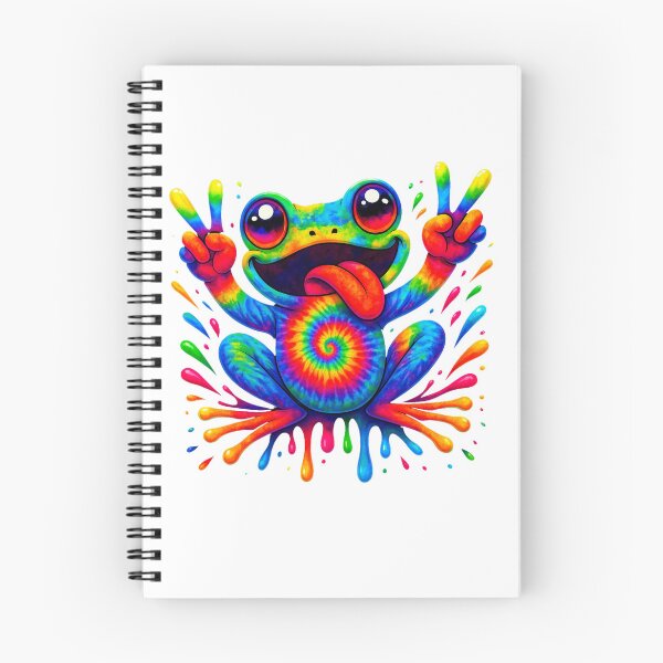 Item preview, Psychedelic Tie Dye Frog Funny Peace Sign Trippy Rainbow Art designed and sold by TynesDesign.