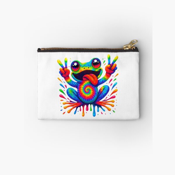 Item preview, Psychedelic Tie Dye Frog Funny Peace Sign Trippy Rainbow Art designed and sold by TynesDesign.