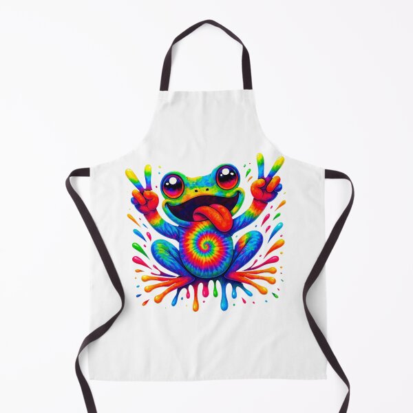 Item preview, Psychedelic Tie Dye Frog Funny Peace Sign Trippy Rainbow Art designed and sold by TynesDesign.