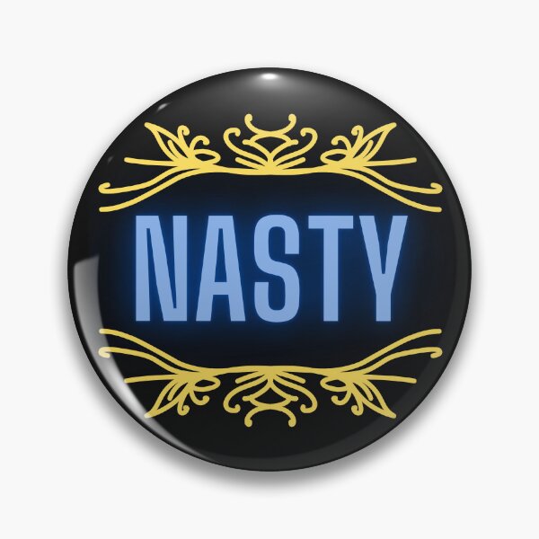 Item preview, “Nasty” Statement Graphic – Elegant Rebellion in Neon Blue and Gold designed and sold by larissa-myrie.