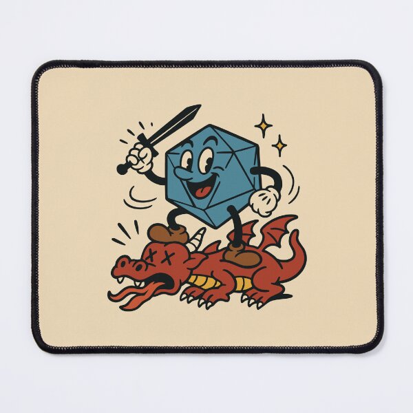 Item preview, Blue D20 Dice Slaying Red Dragon TTRPG designed and sold by pixeptional.