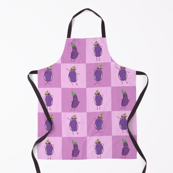 Item preview, Kawaii Eggplant Squares – Cute Purple Pattern Design designed and sold by JirehKollezion.