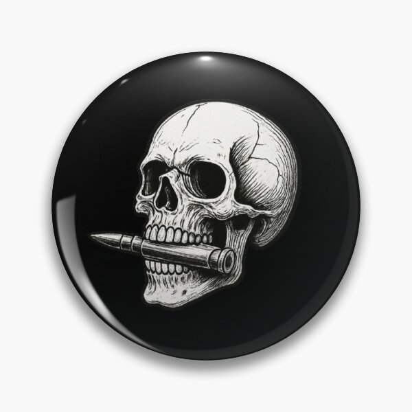 Item preview, Skull Biting an AK-47 Bullet designed and sold by FLATVAC STICKER.