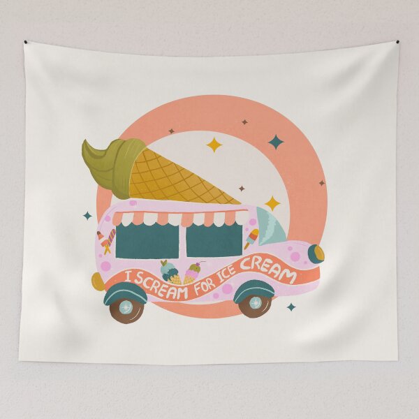 Item preview, I scream for ice cream - retro ice cream truck designed and sold by Home Cyn Home.