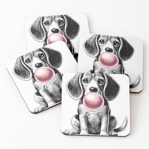 Item preview, Funny Beagle Bubble Gum Vintage Dog Mom Dad designed and sold by Kimberley King Art  King Art.