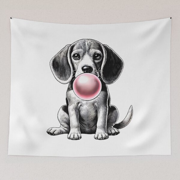 Item preview, Funny Beagle Bubble Gum Vintage Dog Mom Dad designed and sold by Kimberley King Art  King Art.