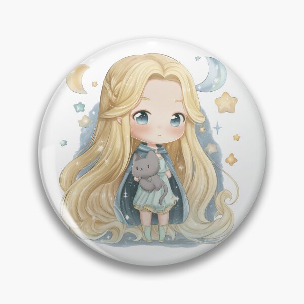 Item preview, Magical Freyja – Norse Chibi Goddess of Love and Stars designed and sold by GoldenChiArt.