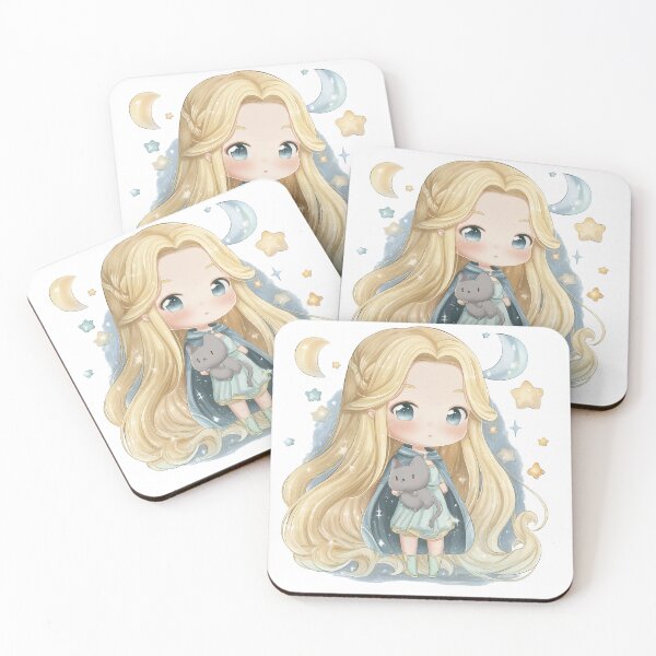 Item preview, Magical Freyja – Norse Chibi Goddess of Love and Stars designed and sold by GoldenChiArt.
