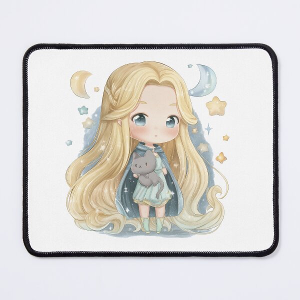 Item preview, Magical Freyja – Norse Chibi Goddess of Love and Stars designed and sold by GoldenChiArt.