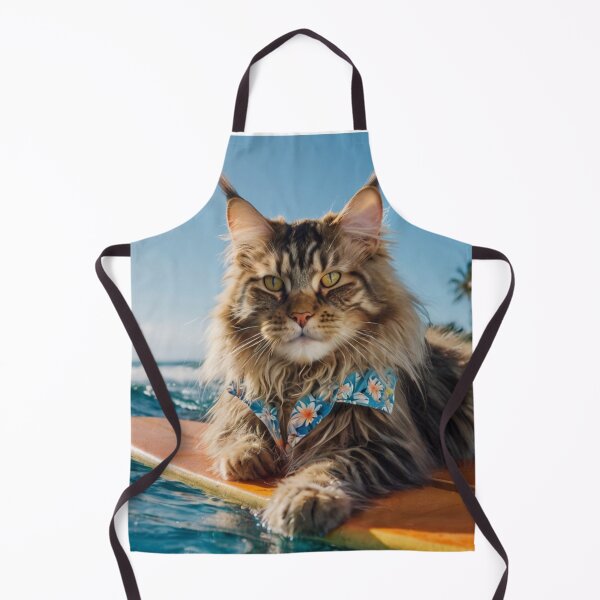 Item preview, Surfing Maine Coon Cat designed and sold by AJBiloxi.