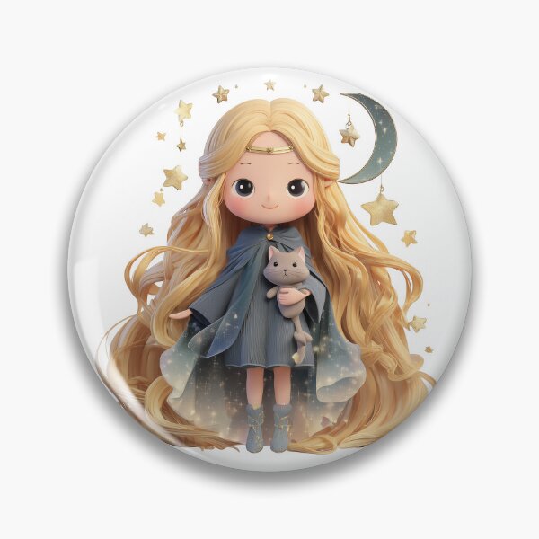 Item preview, Freyja the Star Witch – Chibi Norse Moon Goddess designed and sold by GoldenChiArt.