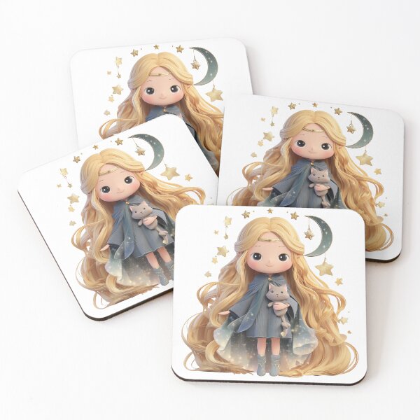 Item preview, Freyja the Star Witch – Chibi Norse Moon Goddess designed and sold by GoldenChiArt.