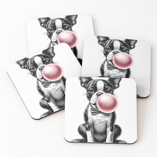 Item preview, Funny Boston Terrier Bubble Gum Vintage Dog Mom Dad designed and sold by Kimberley King Art  King Art.