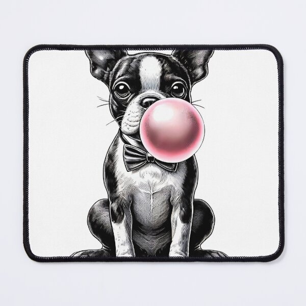 Item preview, Funny Boston Terrier Bubble Gum Vintage Dog Mom Dad designed and sold by Kimberley King Art King Art.