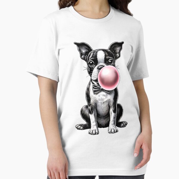 Item preview, Funny Boston Terrier Bubble Gum Vintage Dog Mom Dad designed and sold by Kimberley King Art  King Art.
