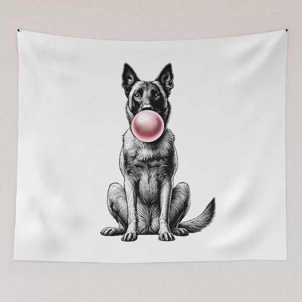 Item preview, Funny Belgian Malinois Bubble Gum Vintage Dog Mom Dad designed and sold by Kimberley King Art  King Art.