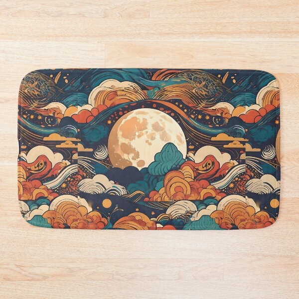 Item preview, Beautiful colorful moon and waves of clouds designed and sold by SanchillShop.