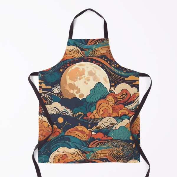 Item preview, Beautiful colorful moon and waves of clouds designed and sold by SanchillShop.