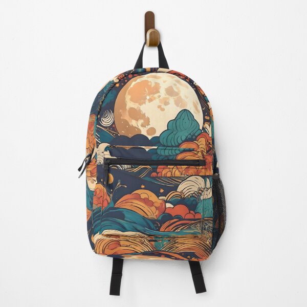 Item preview, Beautiful colorful moon and waves of clouds designed and sold by SanchillShop.