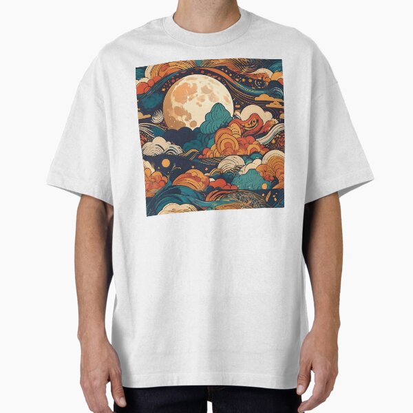 Item preview, Beautiful colorful moon and waves of clouds designed and sold by SanchillShop.