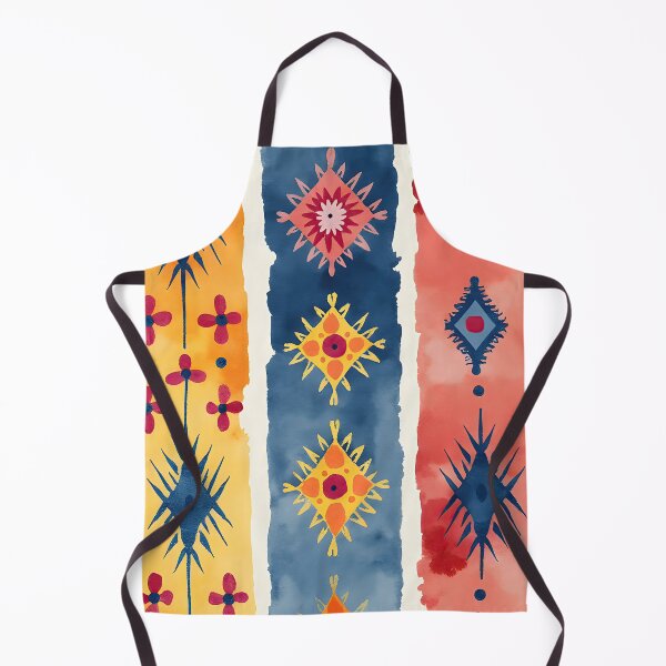 Item preview, Vertical Stripes Pattern with Geometric Floral Boho Motif designed and sold by Prints and Lifestyle.