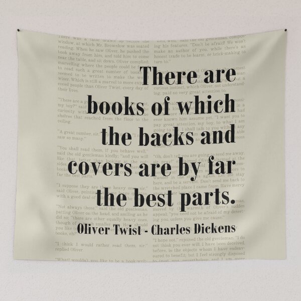 Item preview, Oliver Twist Charles Dickens Quote Backs and Covers designed and sold by kakarikihill.