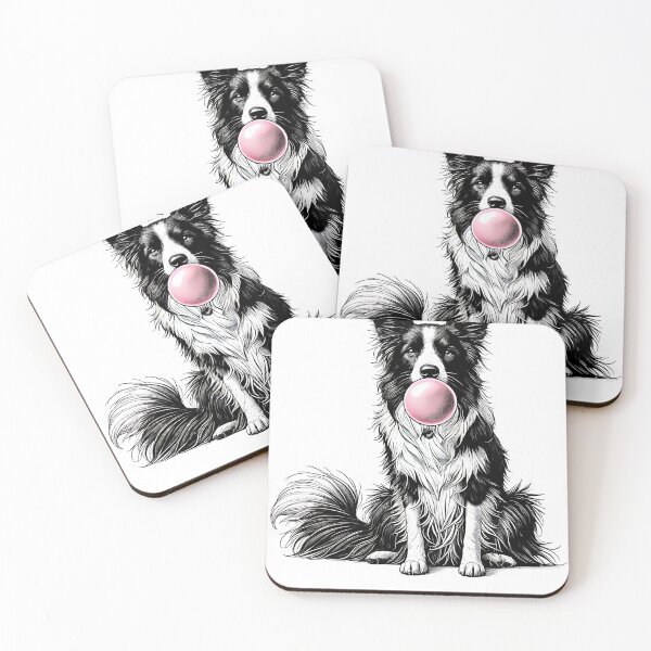 Item preview, Funny Border Collie Bubble Gum Vintage Dog Mom Dad designed and sold by Kimberley King Art  King Art.