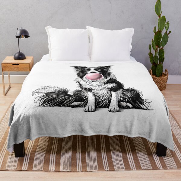 Item preview, Funny Border Collie Bubble Gum Vintage Dog Mom Dad designed and sold by Kimberley King Art King Art.
