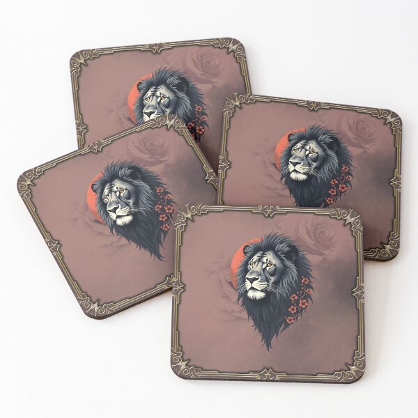 Item preview, Strength and delicacy united, a black lion in golden light designed and sold by nicky2342.