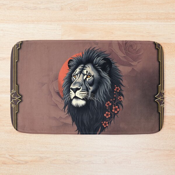 Item preview, Strength and delicacy united, a black lion in golden light designed and sold by nicky2342.