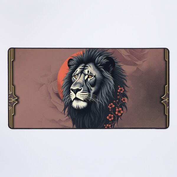 Item preview, Strength and delicacy united, a black lion in golden light designed and sold by nicky2342.