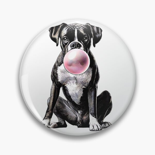 Item preview, Funny Boxer Dog Bubble Gum Vintage Dog Mom Dad designed and sold by Kimberley King Art  King Art.