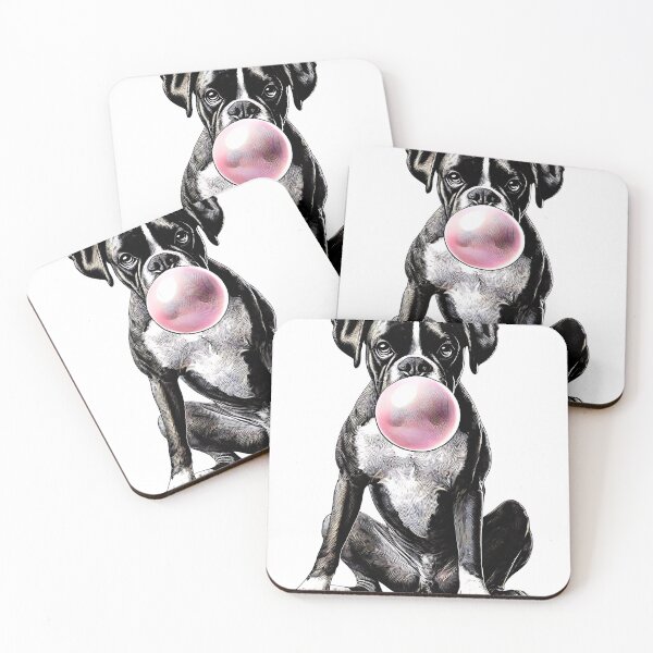 Item preview, Funny Boxer Dog Bubble Gum Vintage Dog Mom Dad designed and sold by Kimberley King Art  King Art.
