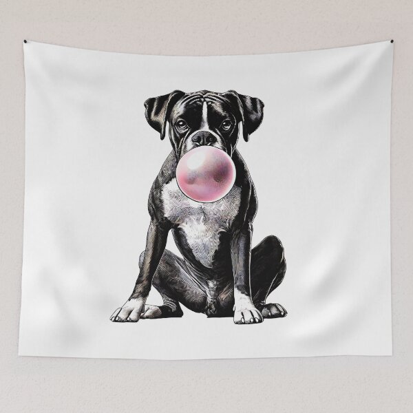 Item preview, Funny Boxer Dog Bubble Gum Vintage Dog Mom Dad designed and sold by Kimberley King Art  King Art.