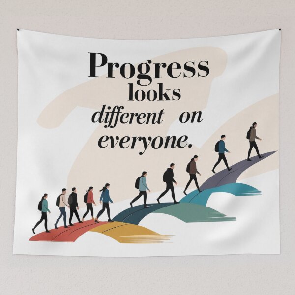 Item preview, Progress Looks Different on Everyone – Minimalist Motivational Design designed and sold by Irene Catchmind.