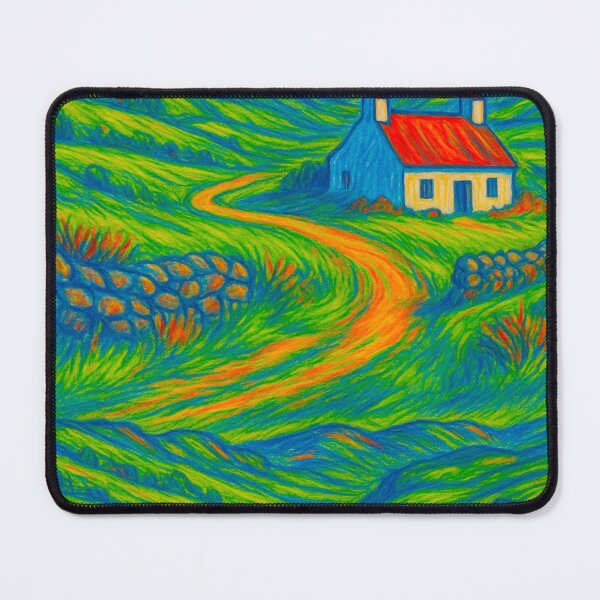 Item preview, Irish Countryside Cottage Marker Art – Rolling Hills Landscape designed and sold by NotARealGrownUp.