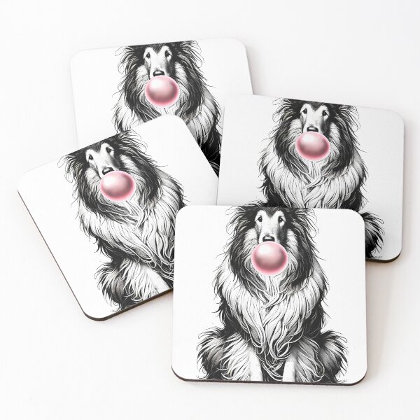 Item preview, Funny Collie Bubble Gum Vintage Dog Mom Dad designed and sold by Kimberley King Art  King Art.