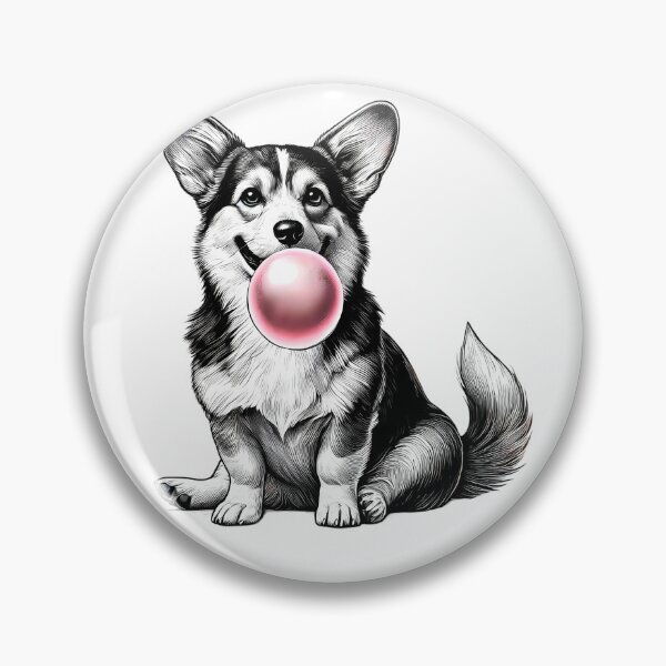 Item preview, Funny Corgi Bubble Gum Vintage Dog Mom Dad designed and sold by Kimberley King Art  King Art.