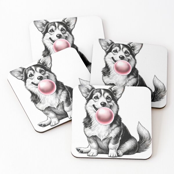 Item preview, Funny Corgi Bubble Gum Vintage Dog Mom Dad designed and sold by Kimberley King Art  King Art.