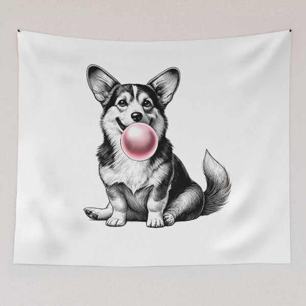 Item preview, Funny Corgi Bubble Gum Vintage Dog Mom Dad designed and sold by Kimberley King Art  King Art.