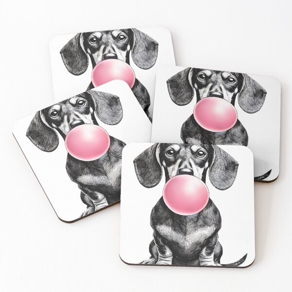 Item preview, Funny Dachshund Bubble Gum Vintage Dog Mom Dad designed and sold by Kimberley King Art  King Art.
