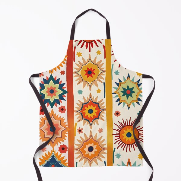 Item preview, Vertical Stripes Pattern with Geometric Floral Boho Motif designed and sold by Prints and Lifestyle.