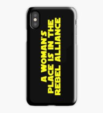 Rebel Aligned Women (yellow, bold) iPhone Case
