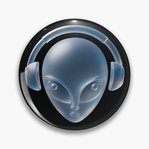 Item preview, Prismatic Alien Head with Headphones – Holographic Glass Style Sci-Fi Art designed and sold by H Jonas.