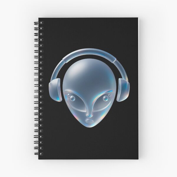Item preview, Prismatic Alien Head with Headphones – Holographic Glass Style Sci-Fi Art designed and sold by H Jonas.