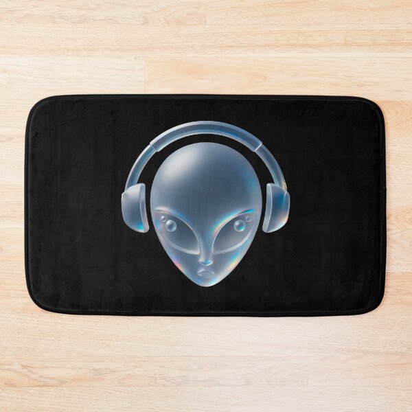 Item preview, Prismatic Alien Head with Headphones – Holographic Glass Style Sci-Fi Art designed and sold by H Jonas.